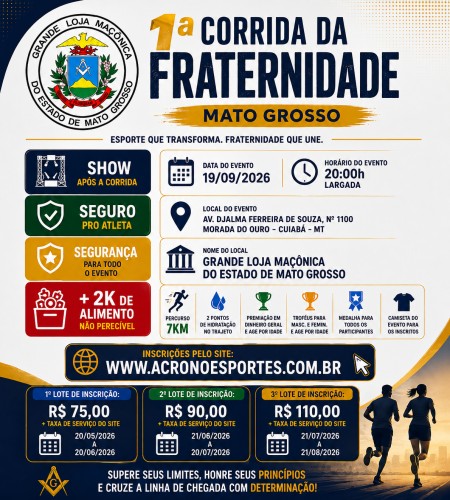 1ª CORRIDA DA FRATERNIDADE DE MATO GROSSO – 2026
