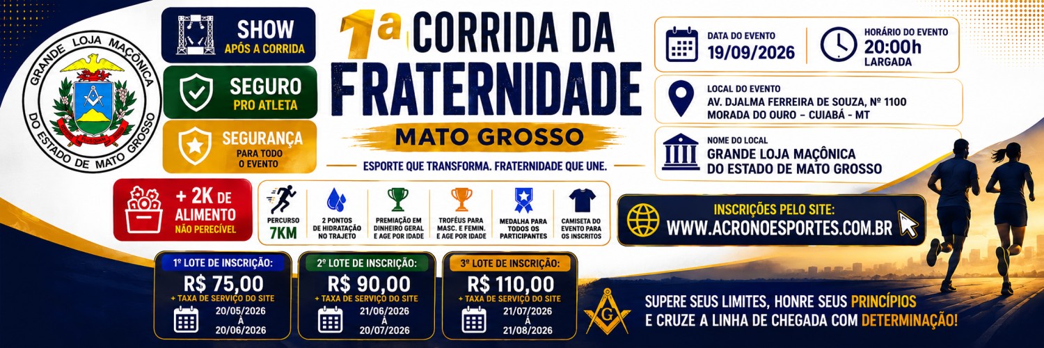 1ª CORRIDA DA FRATERNIDADE DE MATO GROSSO – 2026