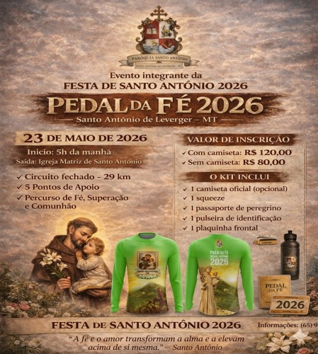 PEDAL DA FÉ - 2026 - SANTO ANTÓNIO DE LEVEGER - MT