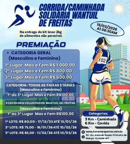 1ª CORRIDA E CAMINHADA SOLIDÁRIA - WANTUIL DE FREITAS