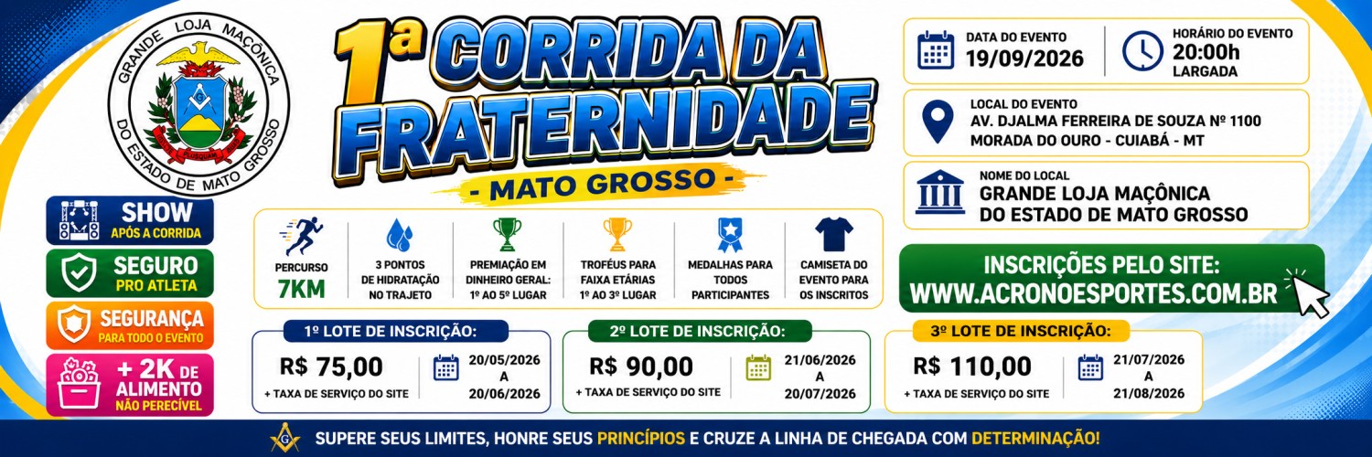 1ª CORRIDA DA FRATERNIDADE DE MATO GROSSO – 2026