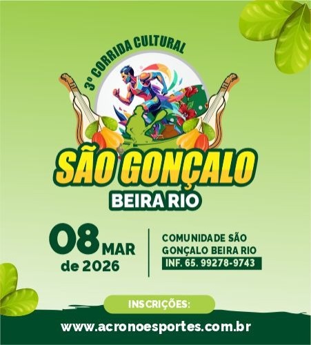 3ª CORRIDA CULTURAL SÃO GONÇALO BEIRA RIO - CUIABÁ - MT