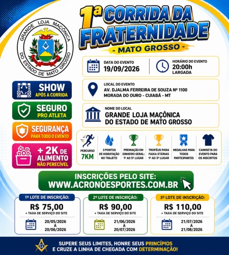 1ª CORRIDA DA FRATERNIDADE DE MATO GROSSO – 2026